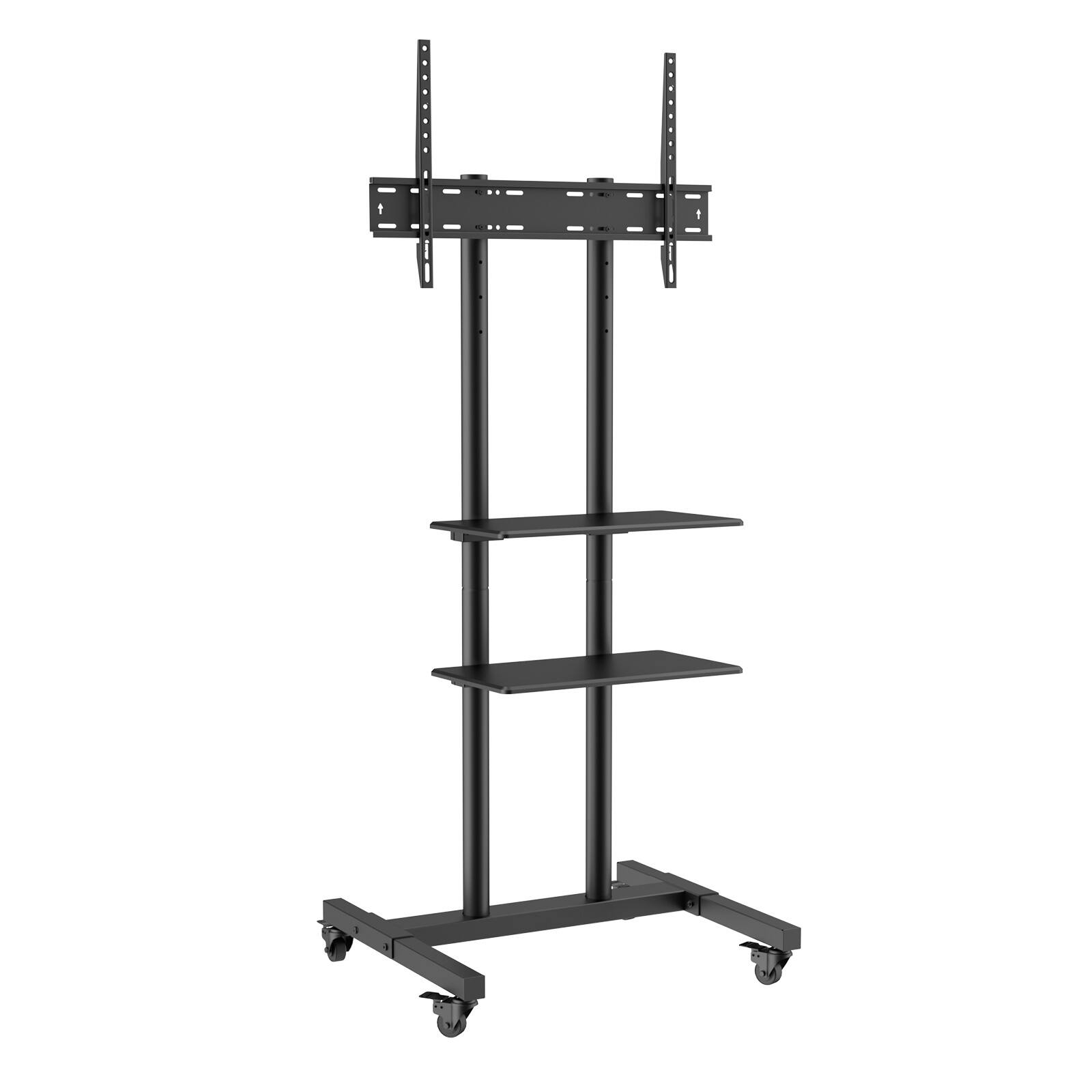 Alt View 5. VEVOR - Mobile TV Stand, Mobile TV Cart for 32 to 70 inch TVs, Height Adjustable Portable TV Stand with Wheels - Black.