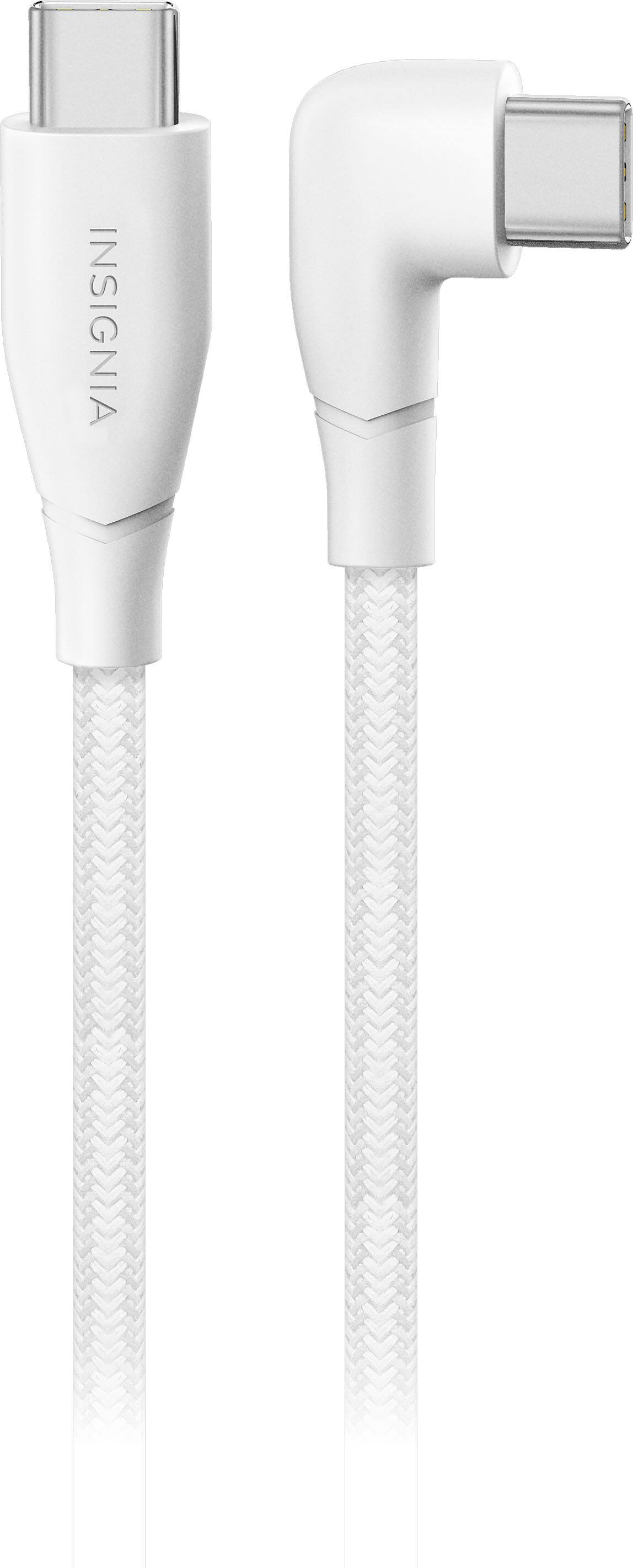 Alt View 11. Insignia™ - 7' USB-C to Right-Angle USB-C Braided Charging Cable - White.