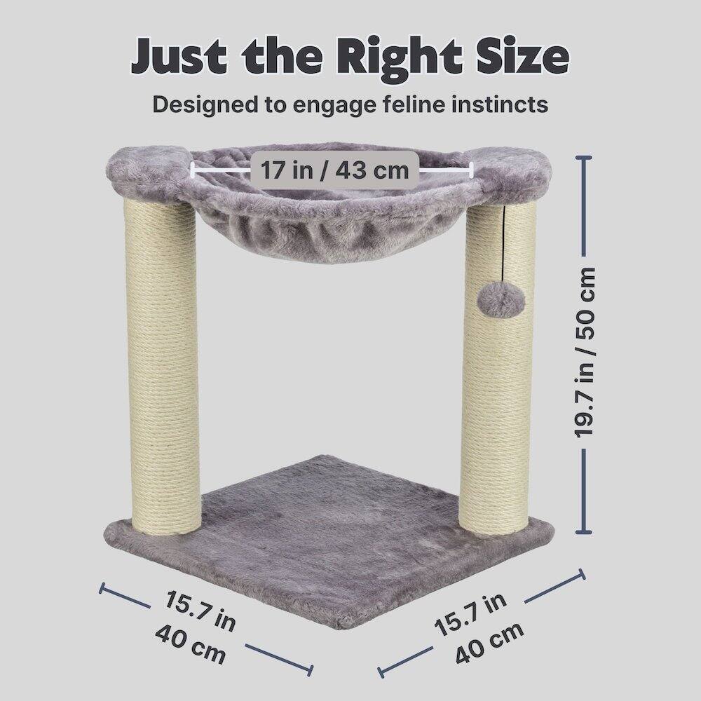 Just the Right Size  
Designed to engage feline instincts  

17 in / 43 cm  
19.7 in / 50 cm  
15.7 in / 40 cm