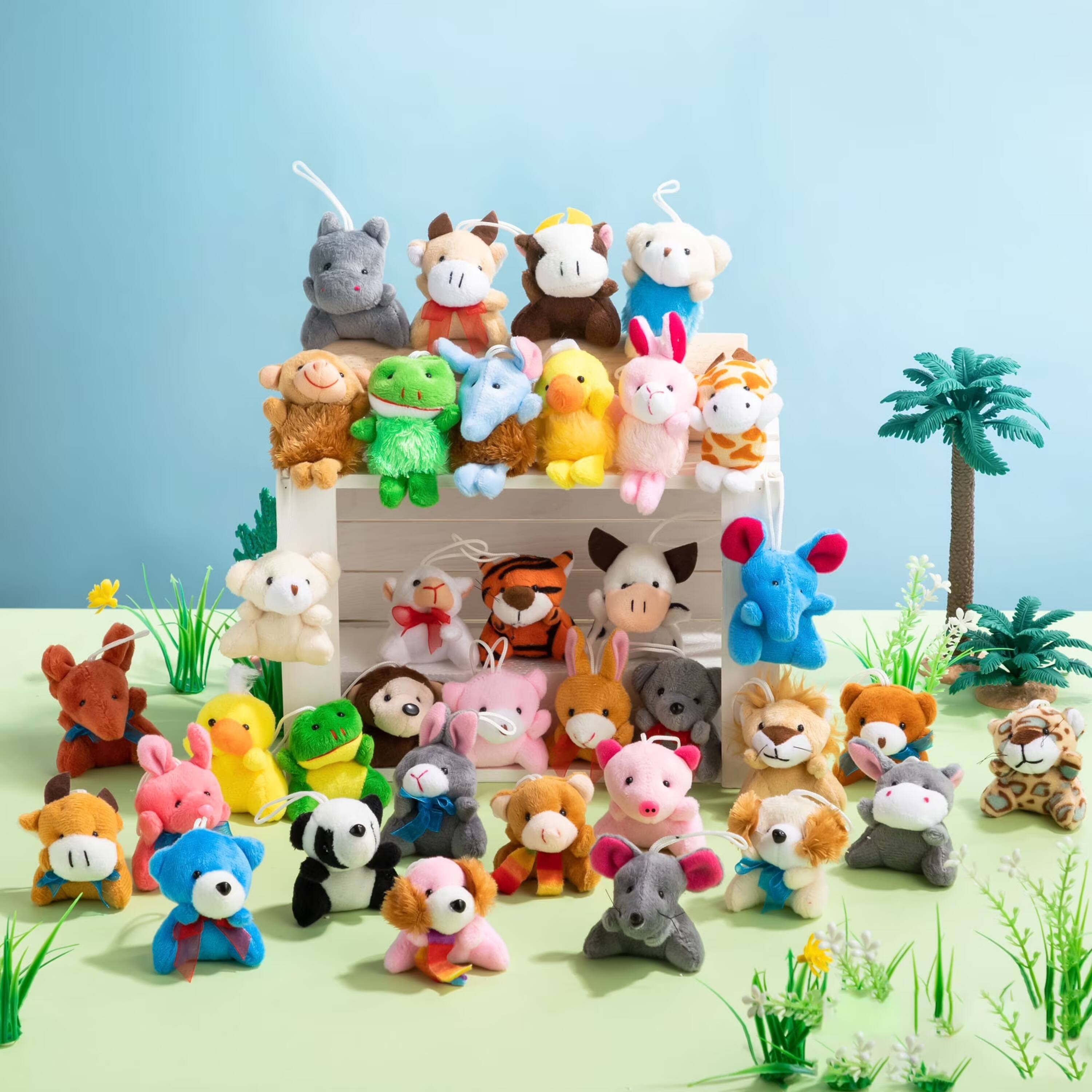 Alt View 1. Joyfy - 36Pcs Kids Mini Plush Animal Toy Set Bulk Stuffed Keychain Party Favors Decoration Toys Carnival Prizes Birthday Gift.
