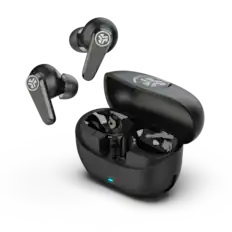 Front. JLab - Go Pods ANC True Wireless Earbuds - Black.