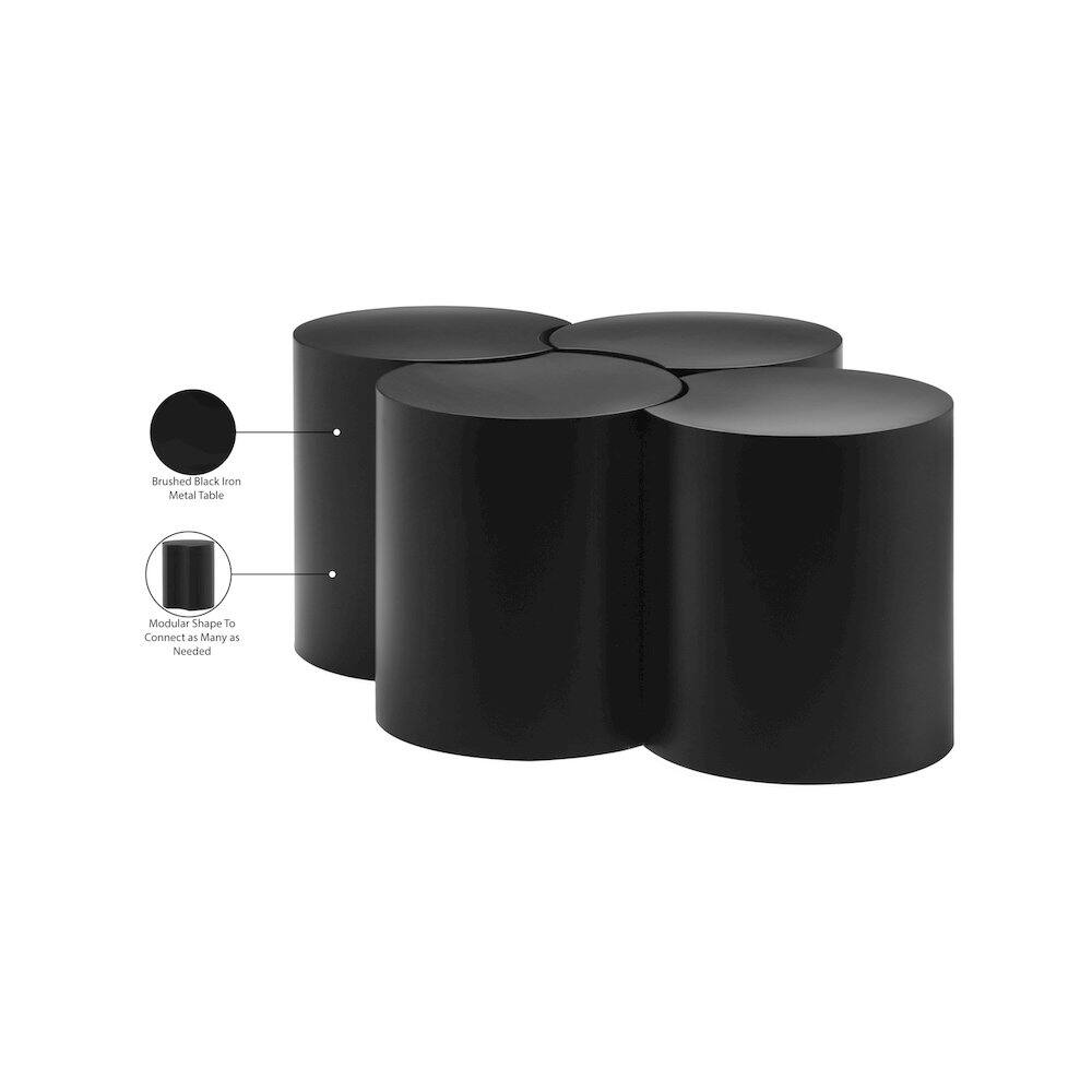 Brushed Black Iron Metal Table  
Modular Shape To Connect as Many as Needed