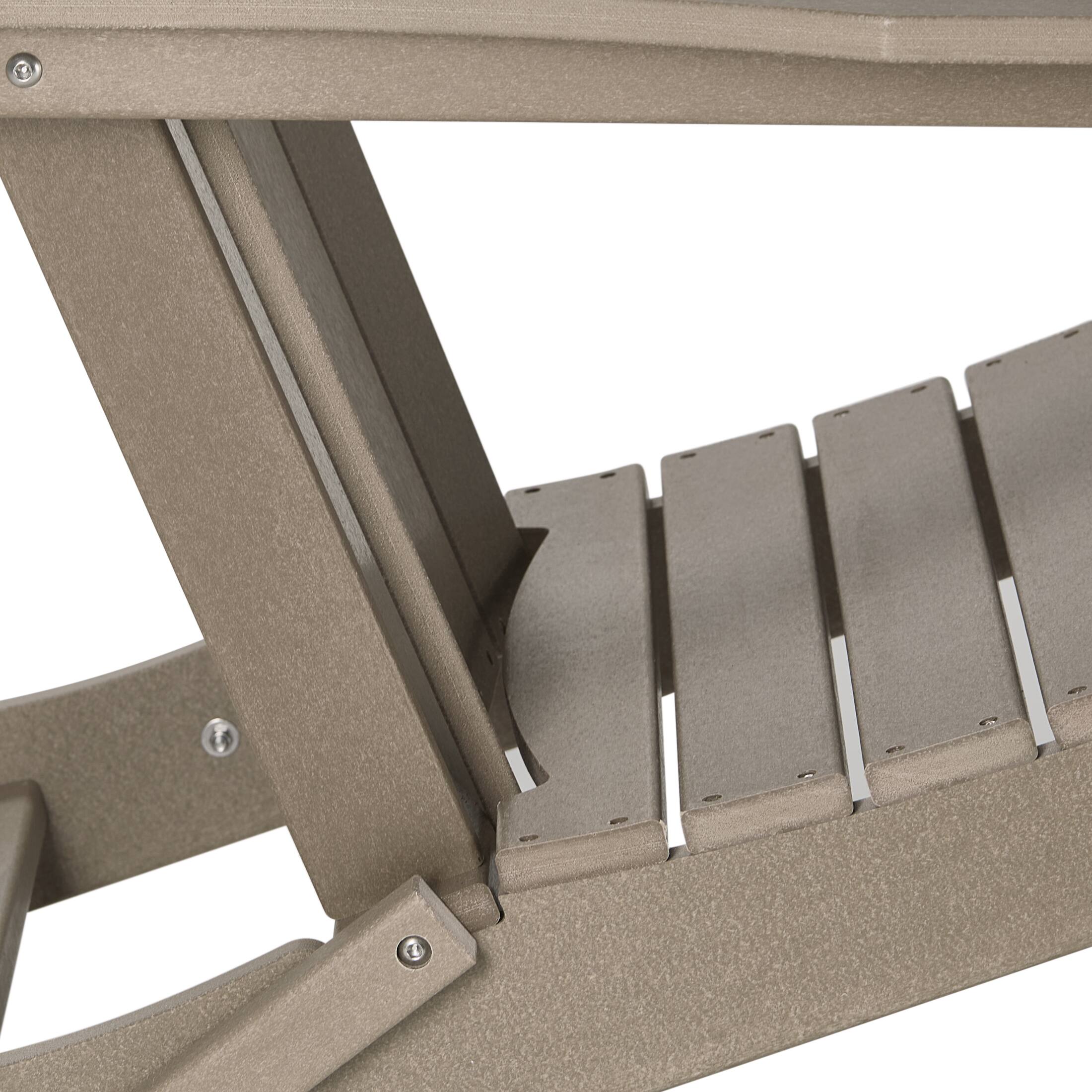 Alt View 5. WestinTrends - WestinTrends Malibu Outdoor HDPE Folding Poly Adirondack Chairs (Set of 4) - Weathered Wood.