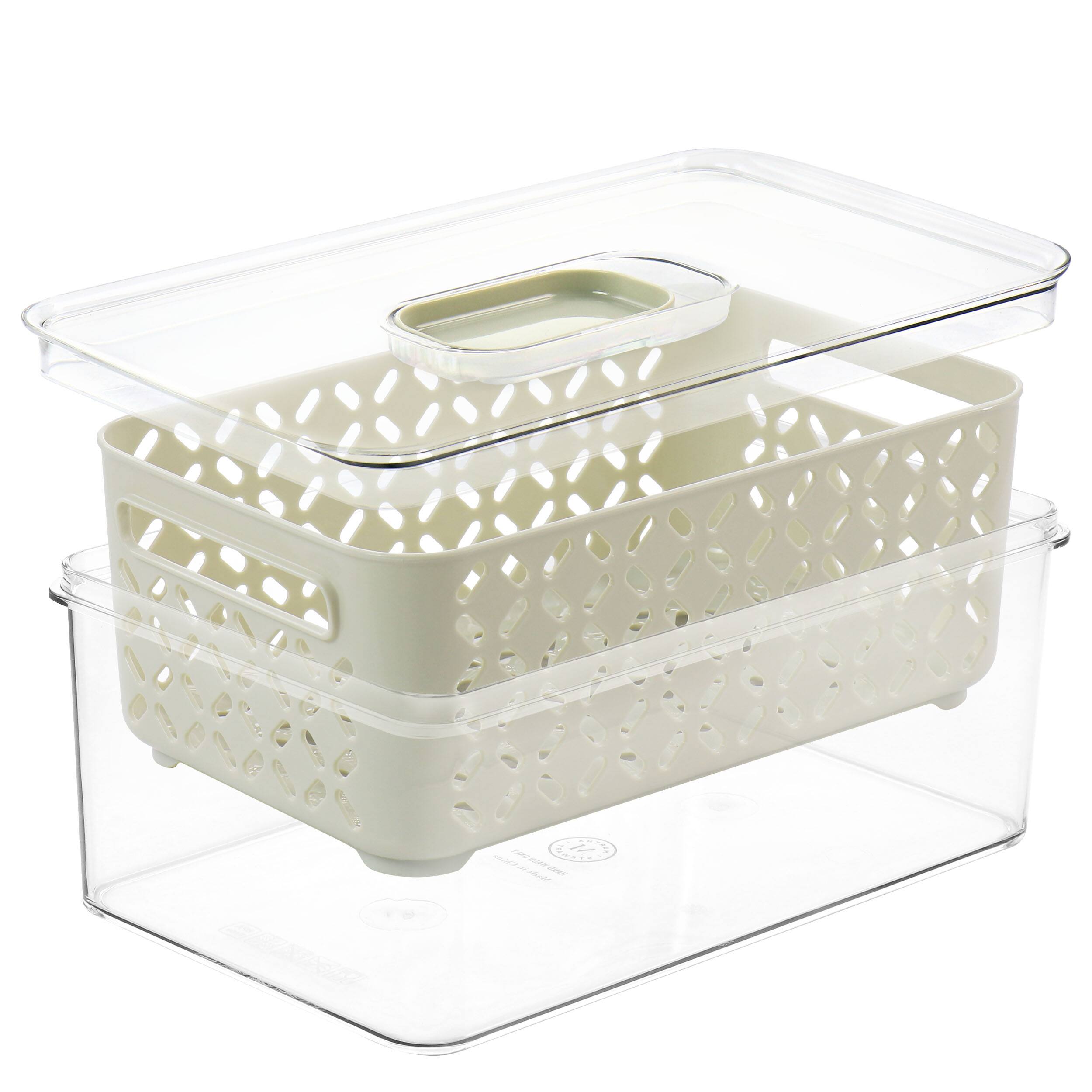 Angle. Martha Stewart - Martha Stewart Medium Fresh Keeper Container Set - Clear.