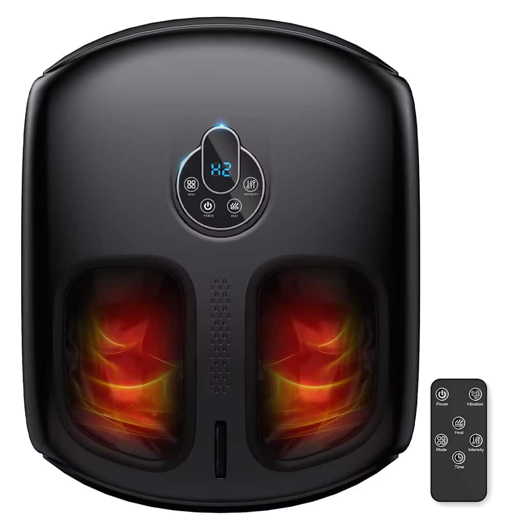Luckbyte - Electric Shiatsu Foot Massager with Heat Compression Vibration for Tired Feet Relief