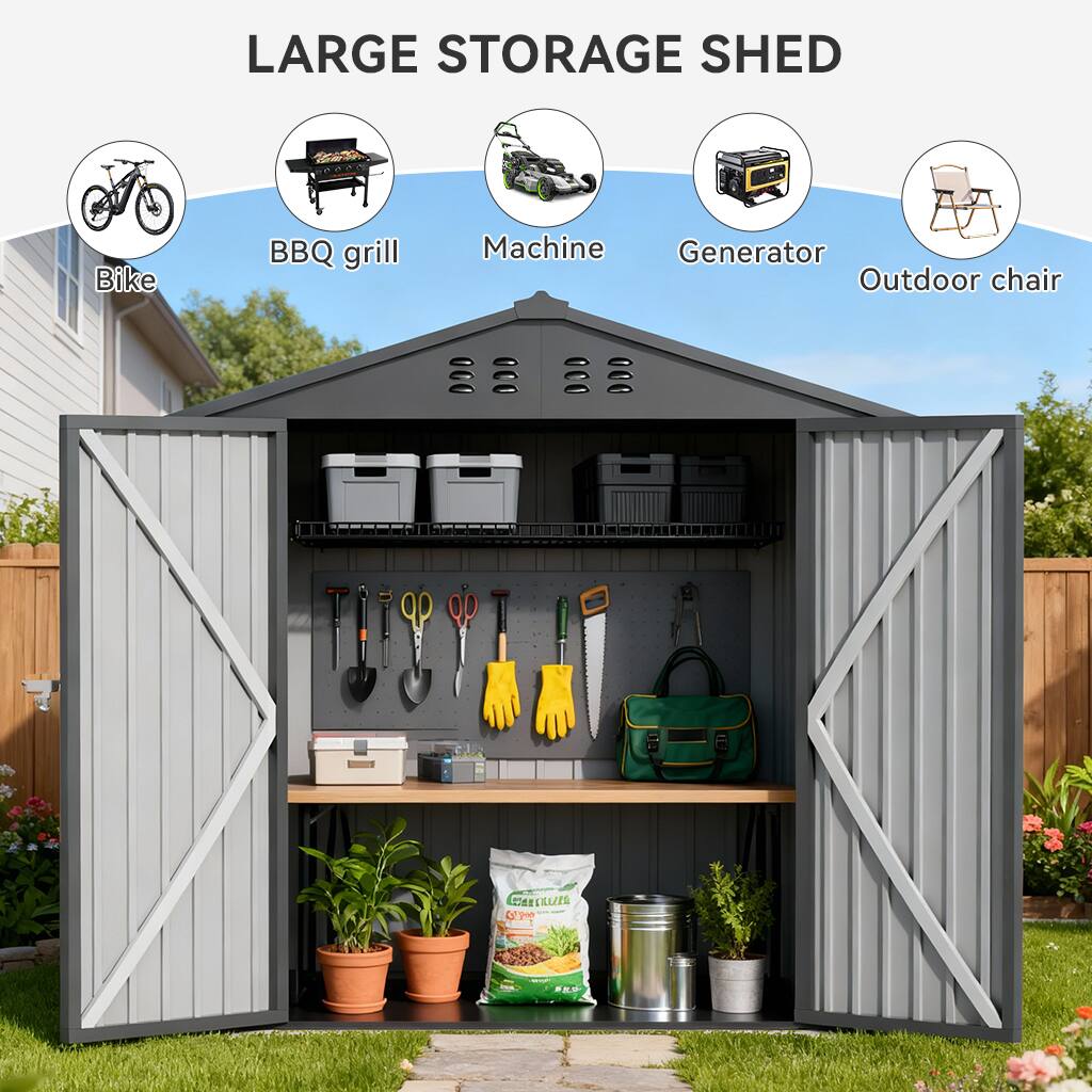 LARGE STORAGE SHED  
Bike BBQ grill Machine Generator Outdoor chair