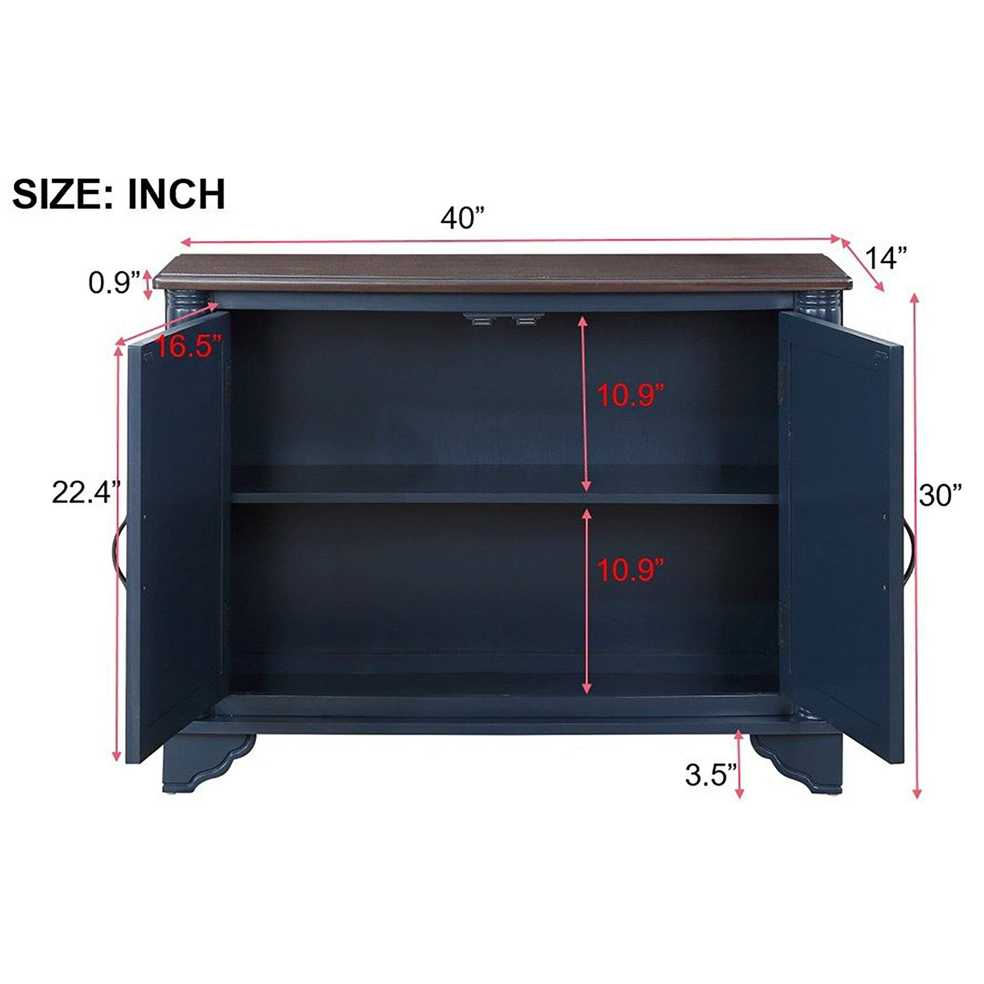 SIZE: INCH  
40"  
14"  
16.5"  
10.9"  
22.4"  
30"  
10.9"  
3.5"  
0.9"