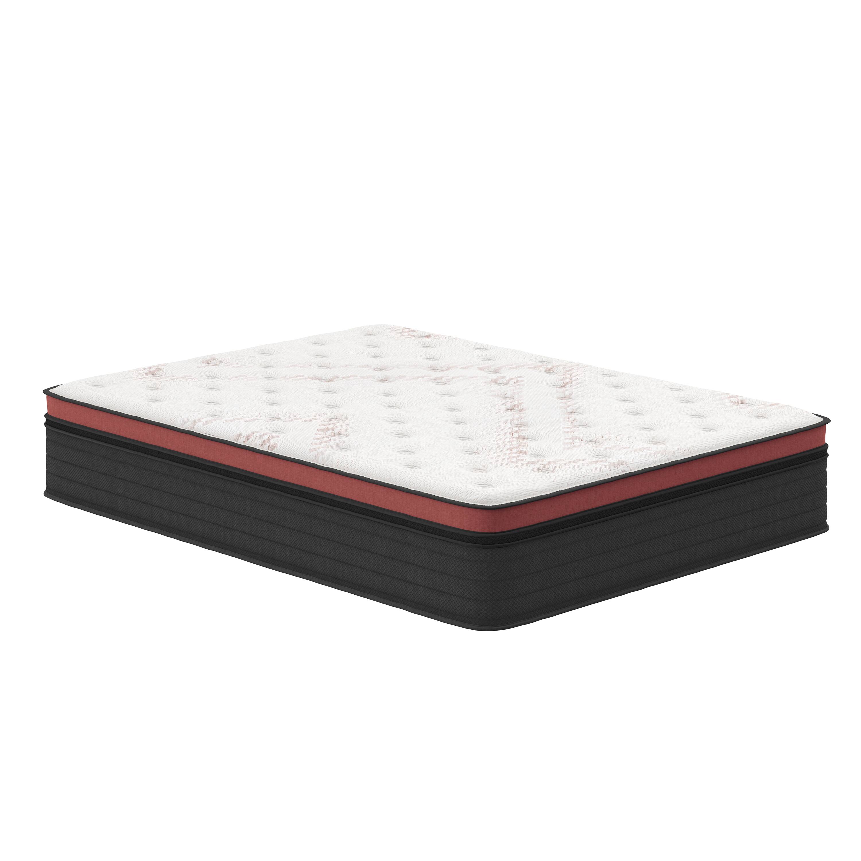 Front. Nautica - 16" Cascade Hybrid Mattress with Cooling Copper-Infused Cover - WHITE/BLACK.