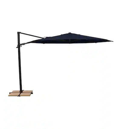 Front. Mondawe - 11' Octagon Cantilever Patio Umbrella Black Frame - Navy.