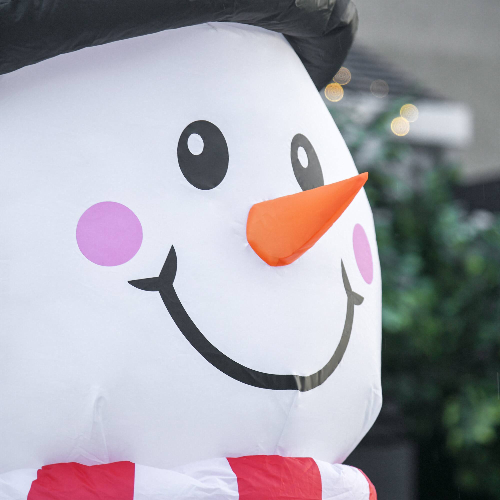 Alt View 8. Homcom - 8ft Christmas Inflatables Outdoor Decorations Snowman, Blow-Up Yard Christmas Decor with LED Colorful Lights - White.