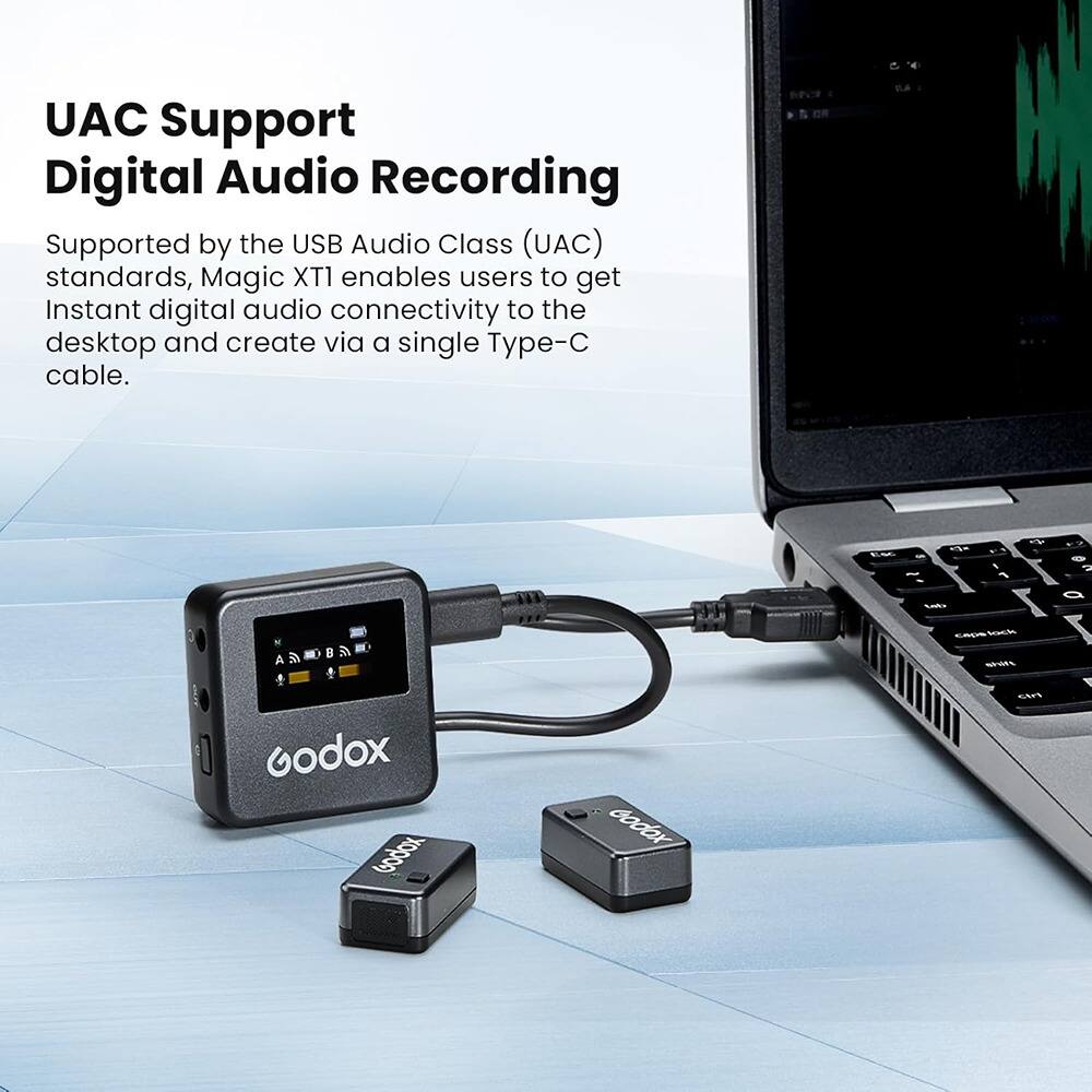 UAC Support  
Digital Audio Recording  

Supported by the USB Audio Class (UAC) standards, Magic XTI enables users to get Instant digital audio connectivity to the desktop and create via a single Type-C cable.