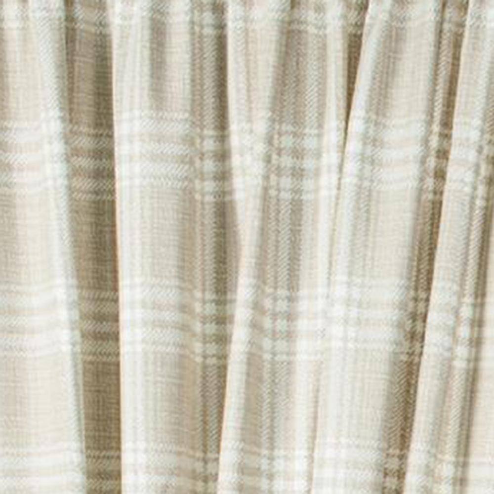 Left. Ellis Curtain - Ellis Curtain Bartlett Unlined 2-Piece Window Curtain Tailored Panels Pair with Ties - 90x84 Natural - Natural.