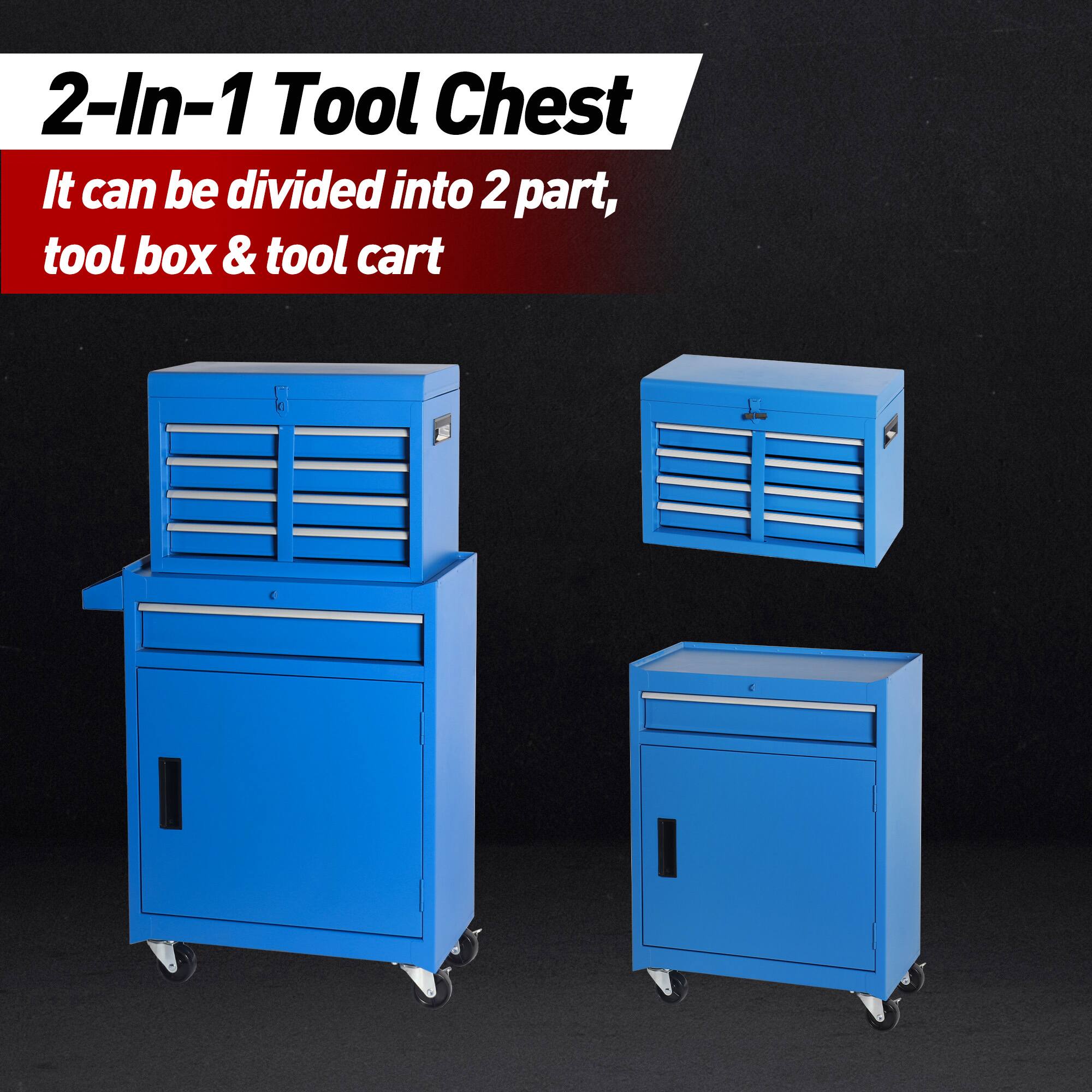 2-In-1 Tool Chest
It can be divided into 2 part, tool box & tool cart