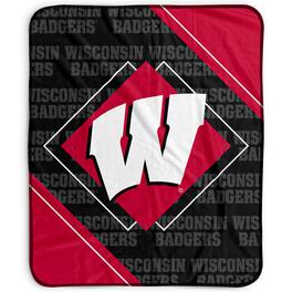 Pegasus - Wisconsin Badgers 50" x 60" Diamond Logo Fleece Blanket - Multicolor