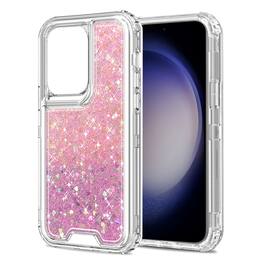 Kitcheniva - Shockproof Epoxy Glitter Phone Case For Samsung Galaxy S24+ Plus - Pink/Light Purple