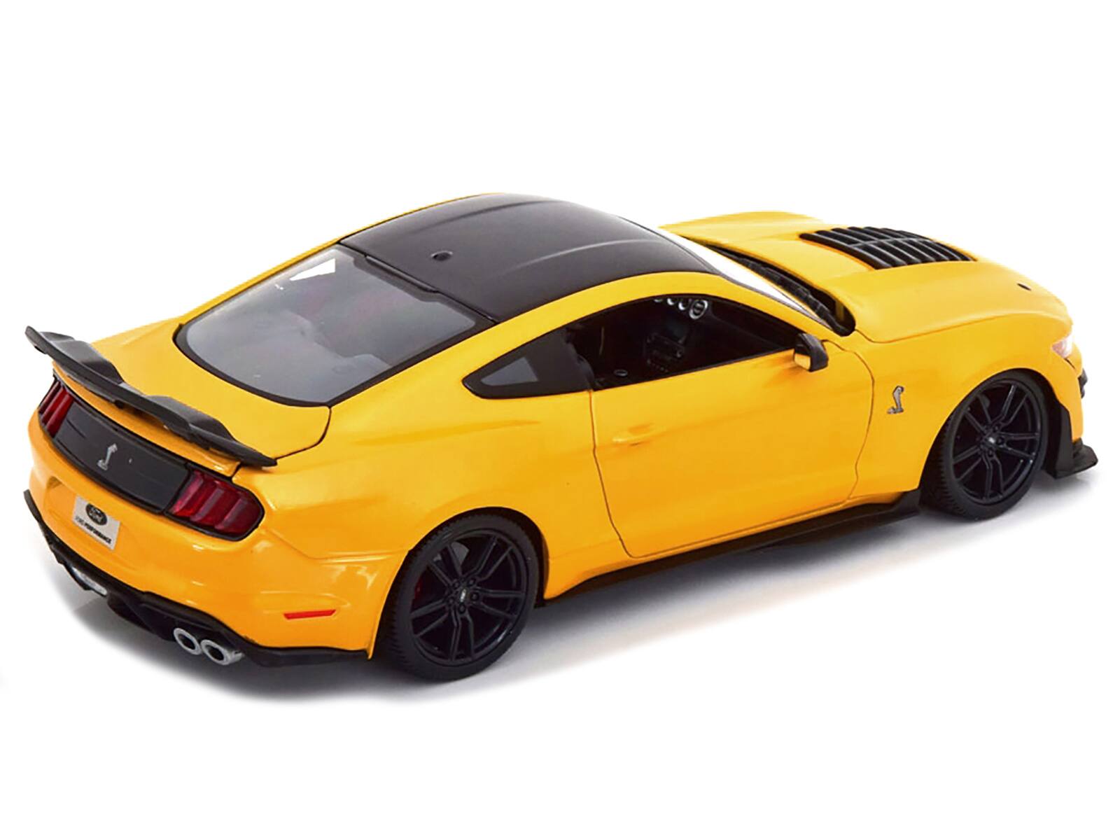 Back. Maisto - 2020 Ford Mustang Shelby GT500 Yellow with Black Top "Special Edition" 1/18 Diecast Model Car by Maisto - Yellow With Black.