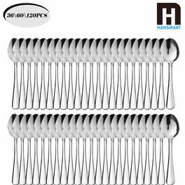 KOOMADE - Stainless Steel Dinner Spoons 36/60/120-Pack Mirror-Polished Rust-Resistant Dishwasher-Safe - Silver