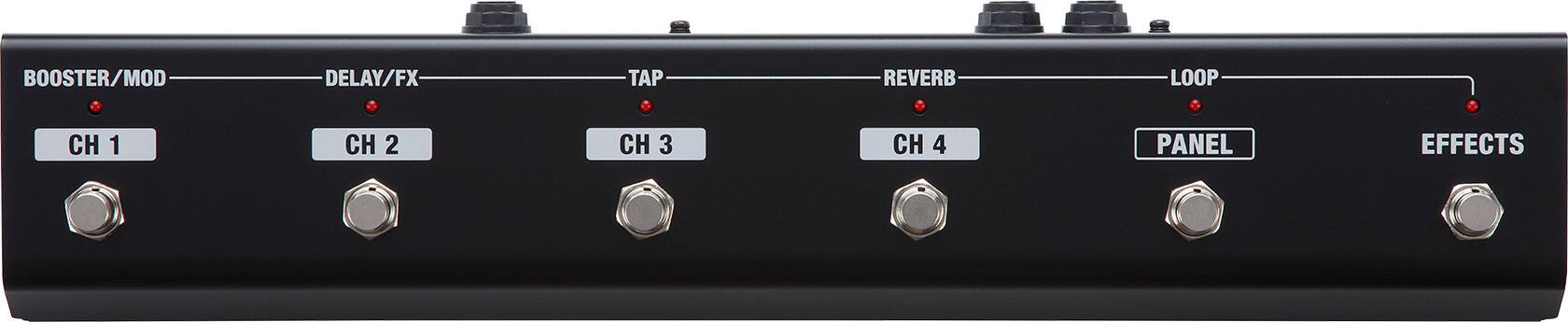 BOOSTER/MOD  
CH 1  

DELAY/FX  
CH 2  

TAP  
CH 3  

REVERB  
CH 4  

LOOP  
PANEL  

EFFECTS