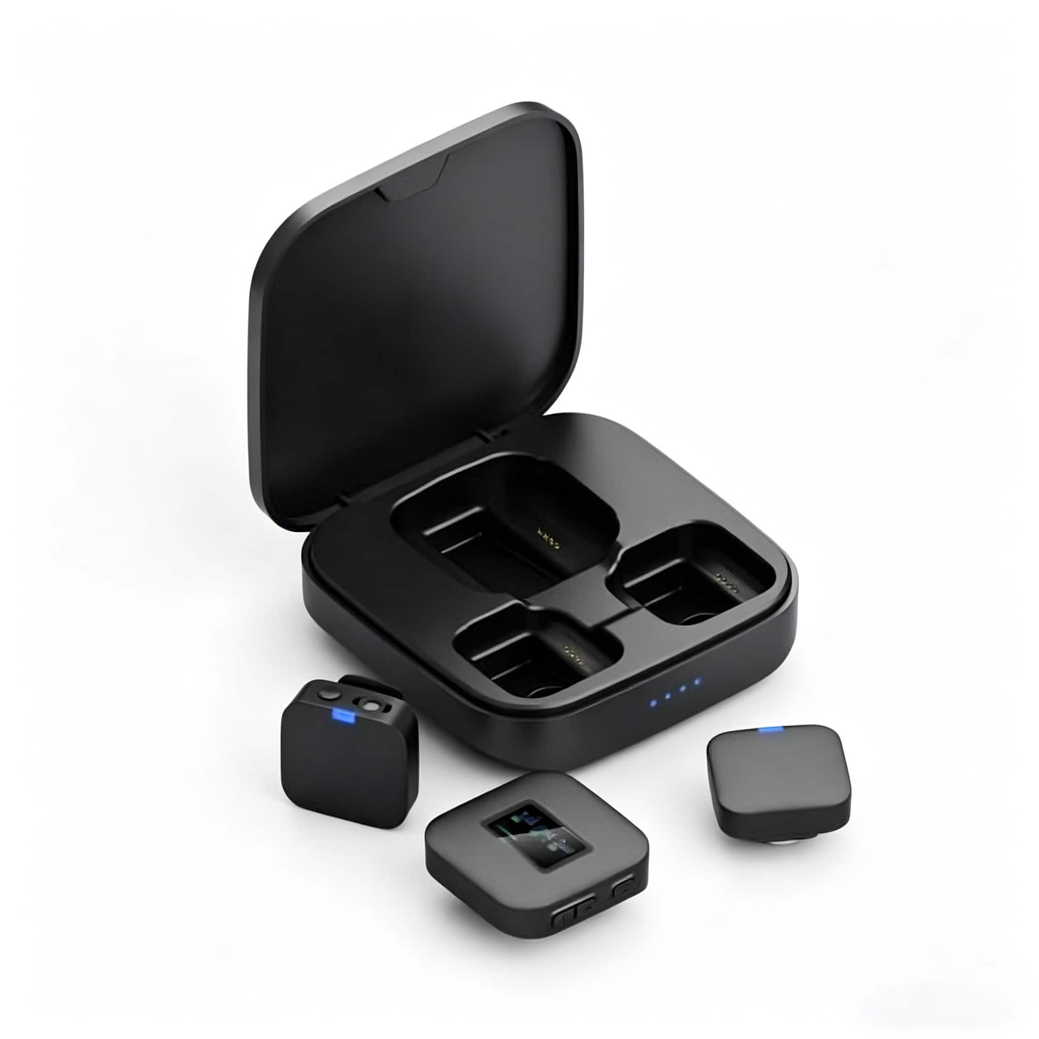 PRIMEPLUS - Wireless Lavalier Microphone with Noise Cancelling, Dual Clip-On Mic, Type-C & Lightning Smartphones