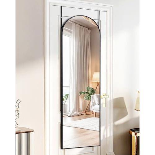 Front. Live At Space - Full Length Door Mirror Hanging Over The 50"x16" Bathroom Of Long For Bedroom Living Room(black) - Black-arc.