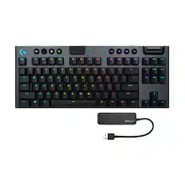 Logitech - G915 TKL Wireless Mechanical Gaming Keyboard with 4-Port USB - Black