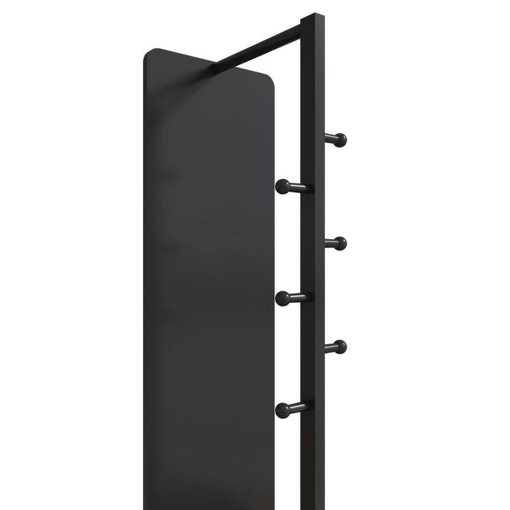 Alt View 9. Kadyn - 69"x16" 360° Rotating Multifunctional Mirror, Solid Wood Mirror with Hook Storage & Coat Rack for Bedroom/Cloakroom.