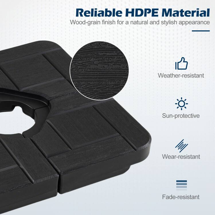 Reliable HDPE Material  
Wood-grain finish for a natural and stylish appearance  
Weather-resistant  
Sun-protective  
Wear-resistant  
Fade-resistant
