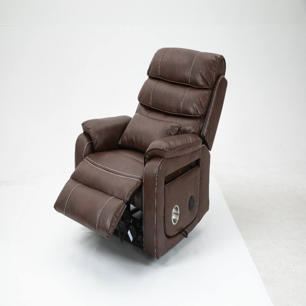 Alt View 9. Loheer - Loheer Power Lift Recliner 180 Degree Lay Flat Big and Tall - Brown.