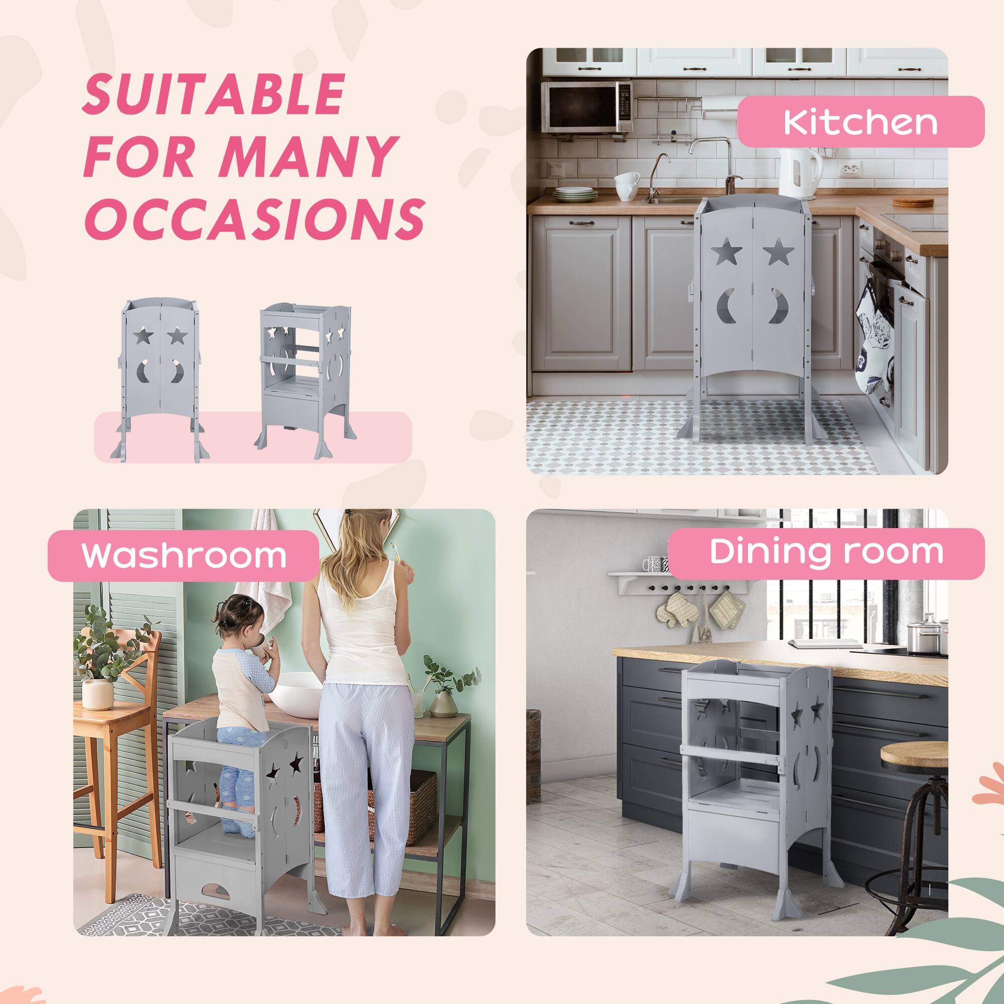 SUITABLE FOR MANY OCCASIONS

Kitchen

Washroom

Dining room