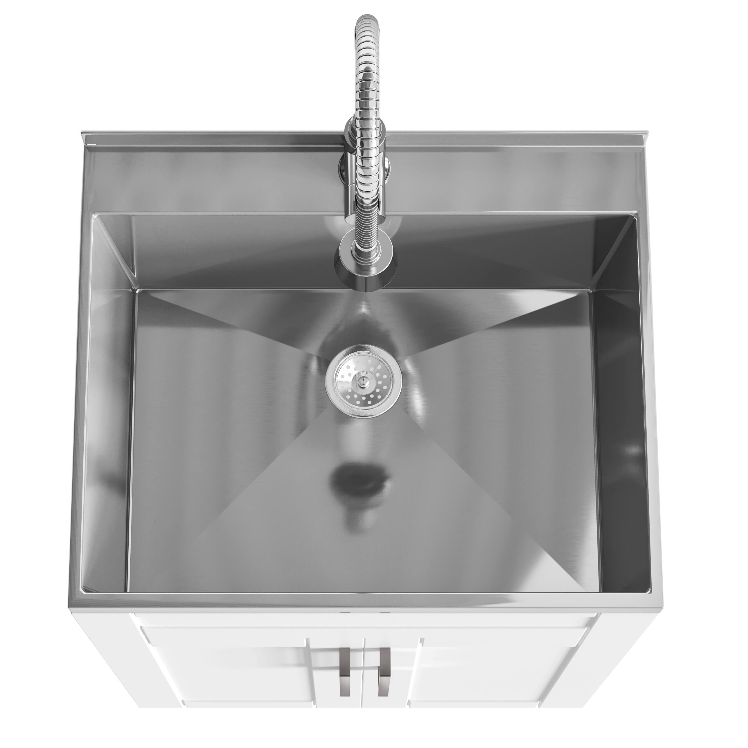 Alt View 6. Simpli Home - Hennessy  All-in-One 24-inch Utility Sink & Cabinet - Pure White.