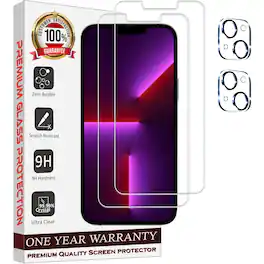 Entronix - Clear Screen Protector & Camera Lens Protector Compatible with iPhone 14 Plus - 4-Piece Combo - Transparent