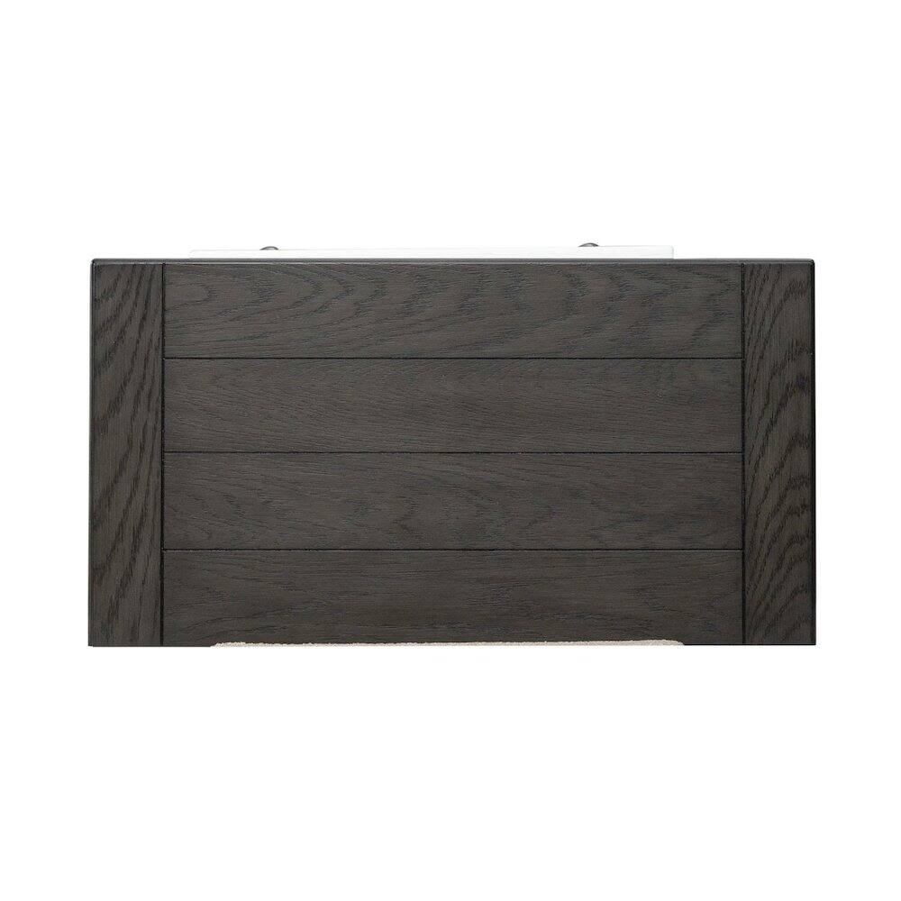 Front. Liberty Furniture Industries - Cabinet Cottage Home Storage Pet Food Bowl Drawer - White w/ Charcoal Tops - Wirebrushed White W/ Charcoal Tops.