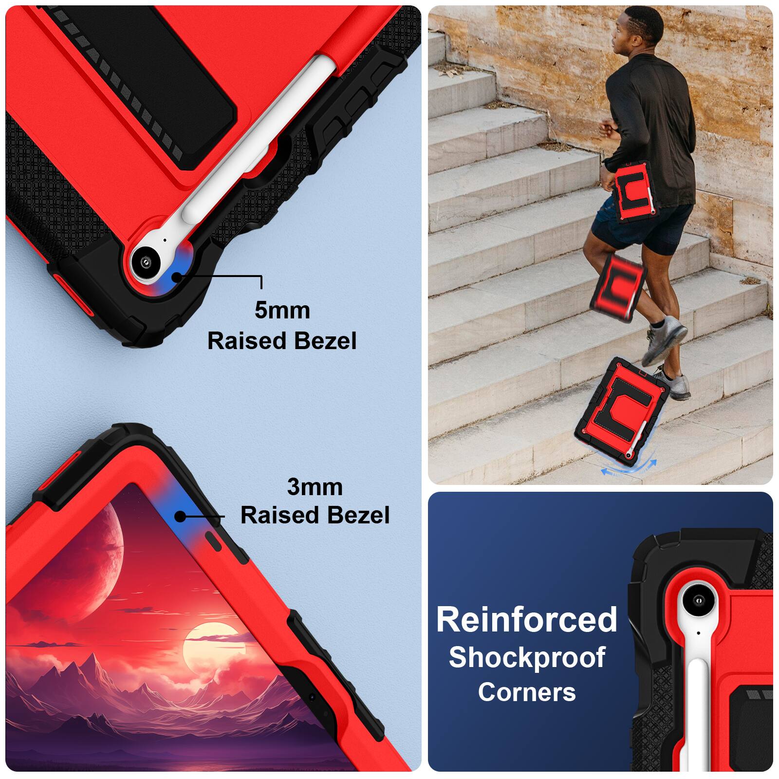 5mm Raised Bezel  
3mm Raised Bezel  
Reinforced Shockproof Corners