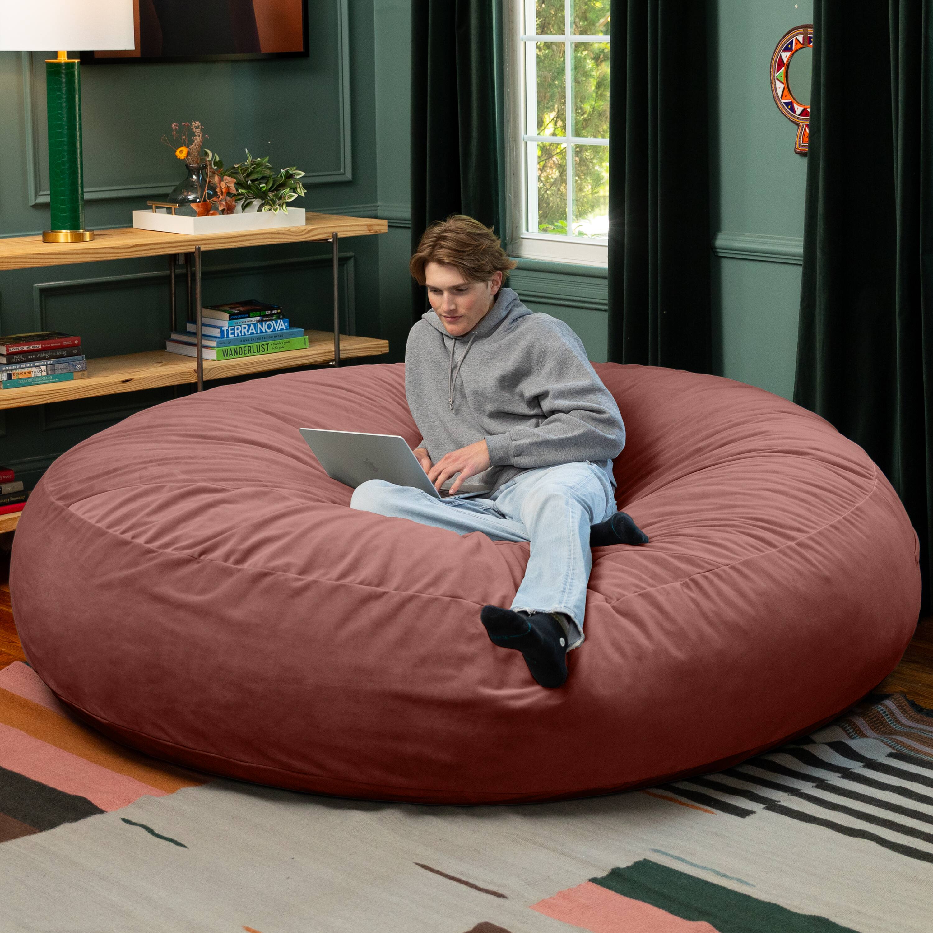 Jaxx 7 Foot Cocoon 2 in 1 Convertible Bean Bag Bed & Large Bean