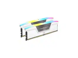 CORSAIR - Vengeance RGB 64GB (2 x 32GB) 288-Pin PC RAM DDR5 6400 (PC5 51200) Desktop Memory Model CMH64GX5M2N6400C32W - White