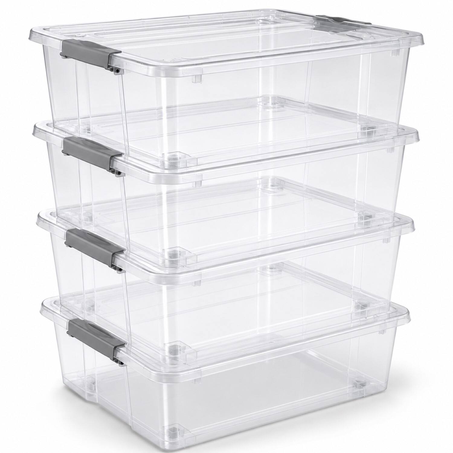 Alt View 10. Sorbus - Sorbus 4 Pack 40qt Underbed Bins with Lids and Handles - Clear.