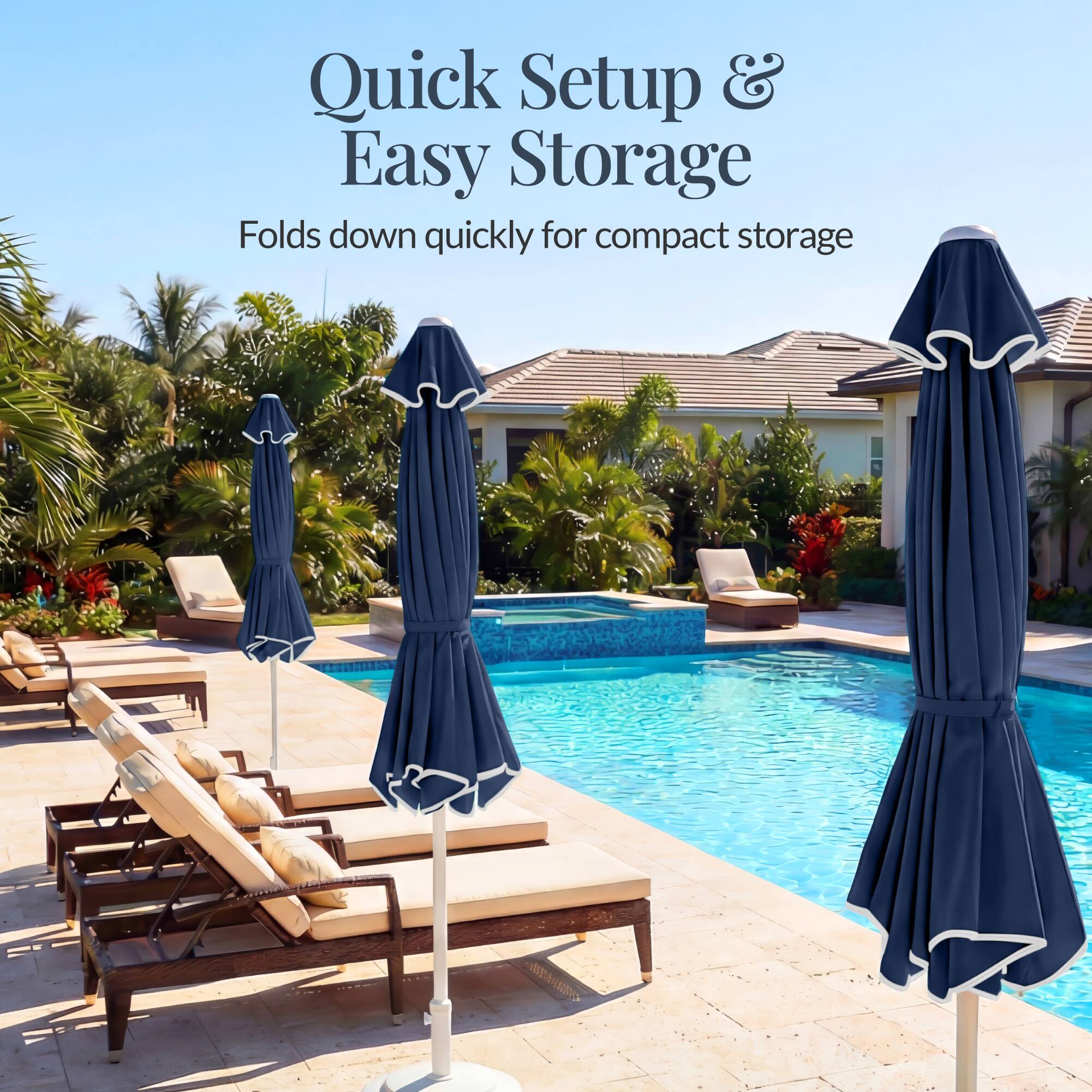 Quick Setup & Easy Storage  
Folds down quickly for compact storage