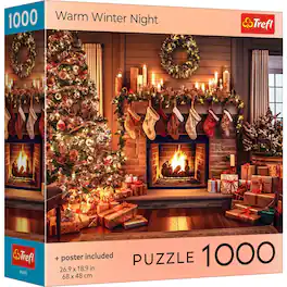 Trefl - Red Holiday Greeting A Warm Winter Night 1000 Piece Puzzle