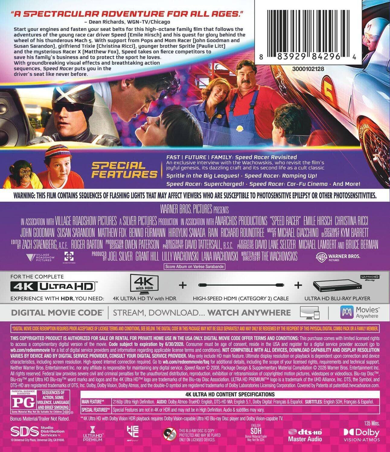 Alt View 1. Speed Racer (4K Ultra HD + Digital) [UHD].