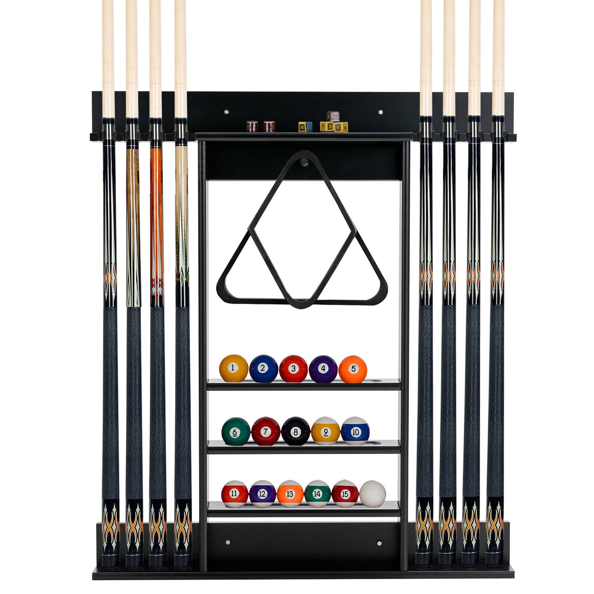 Alt View 9. Gymax - Gymax Billiard Cue Rack Only Wall-mounted Billiard Stick Holder Wall Pool Stick Holder Black - Black.