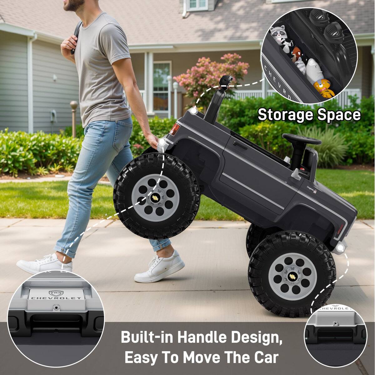 CHEVRD Storage Space EREVEBLET HEVRULE Built-in Handle Design, Easy To Move The Car