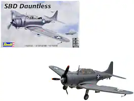 Level 4 Model Kit Douglas SBD Dauntless Bomber Aircraft 1/48 Scale Model by Revell - Gray