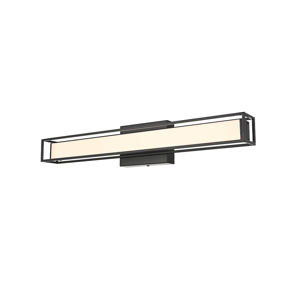 Back. Living District - Aden 24 Inch Led Wall Sconce In Black - Black.