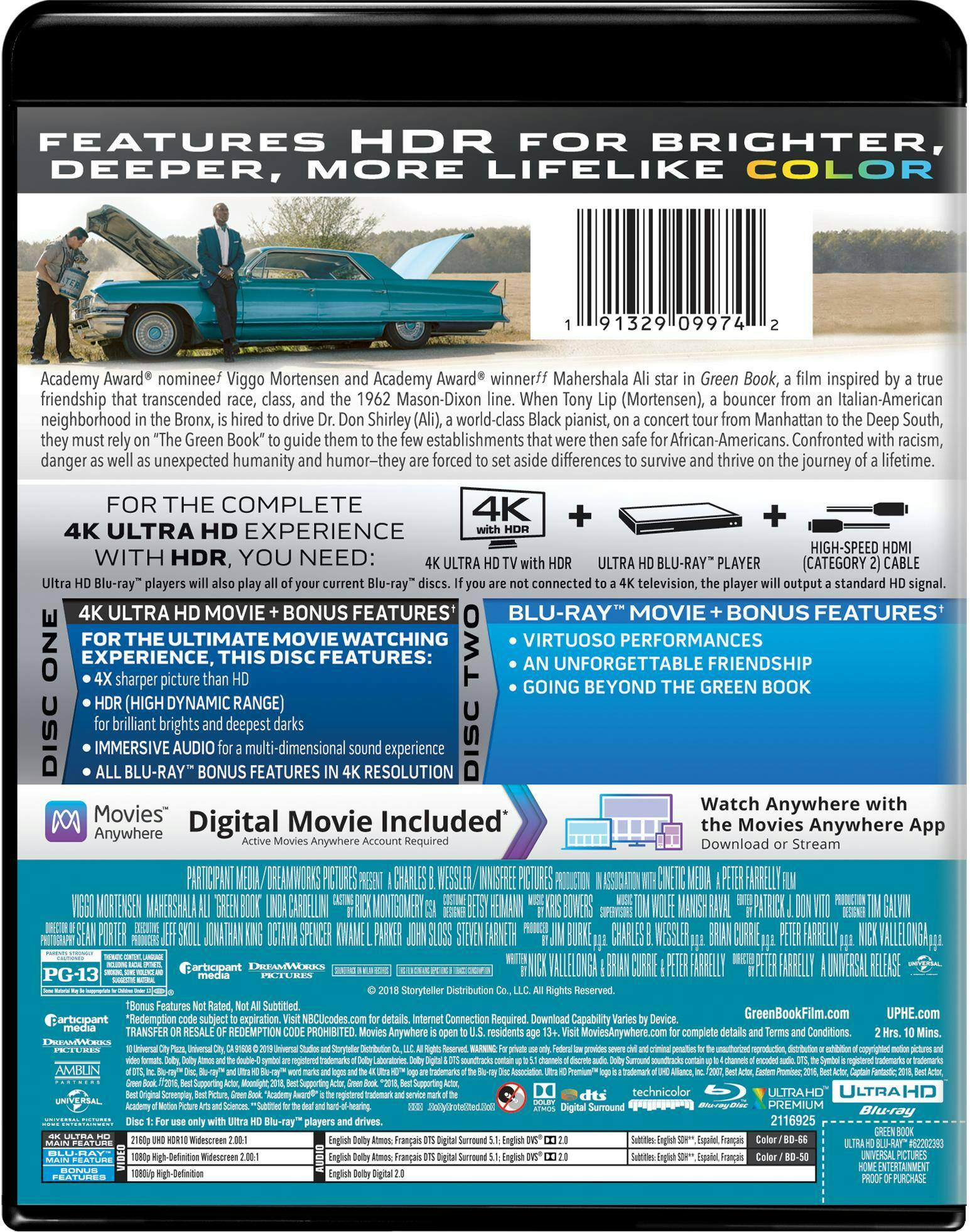 Back. Green Book   - 4K Blu-Ray.