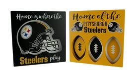 Maurice Sporting Goods - NFL Pittsburgh Steelers Cut Out Helmet and Football Shapes Wall Hangings - Multicolored