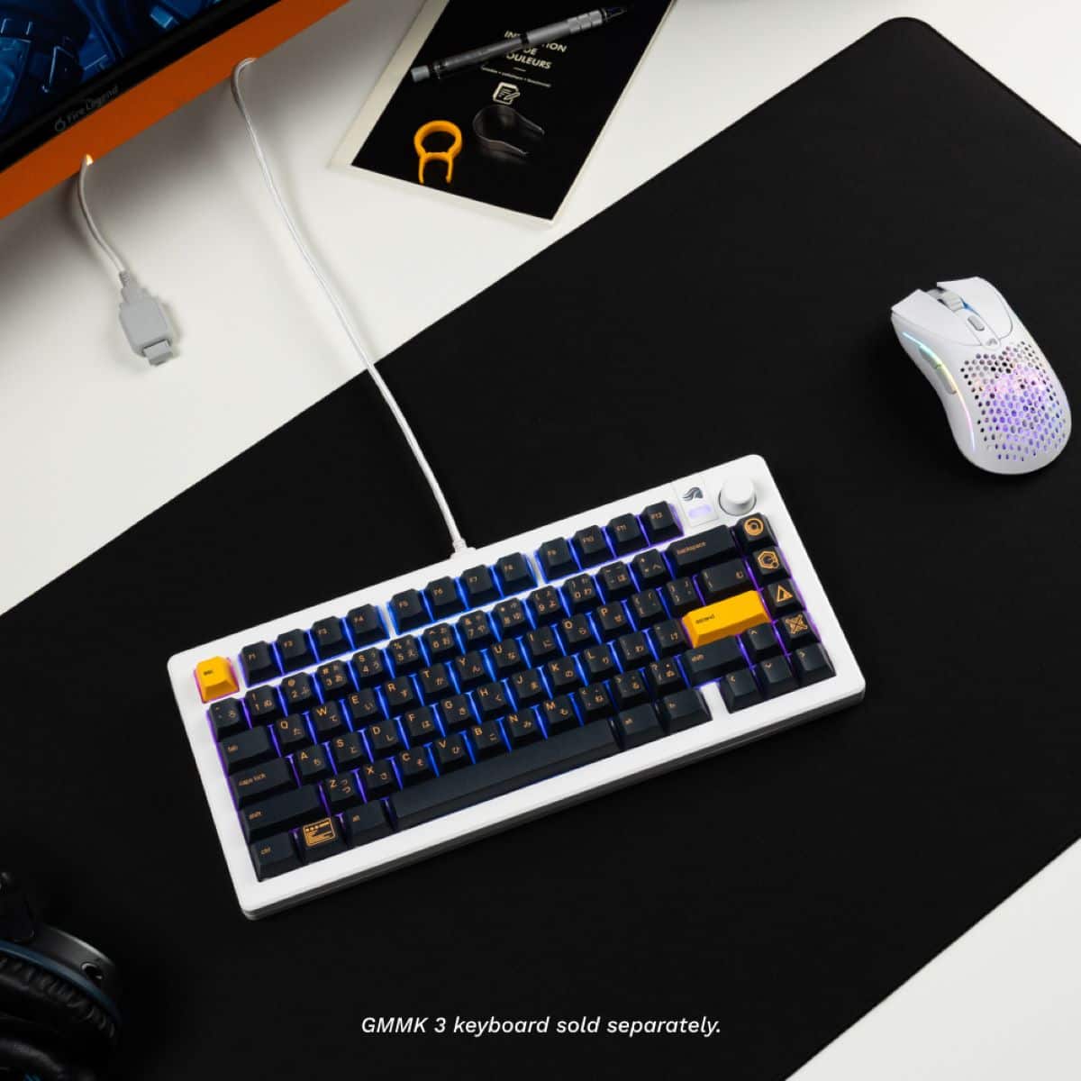 The text on the image reads: "GMMK 3 keyboard sold separately."