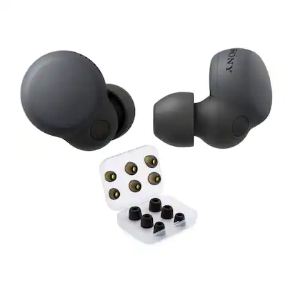 Front. Sony - Sony LinkBuds S Truly Wireless Noise Canceling Earbud Headphones with Ear Tips - Black.