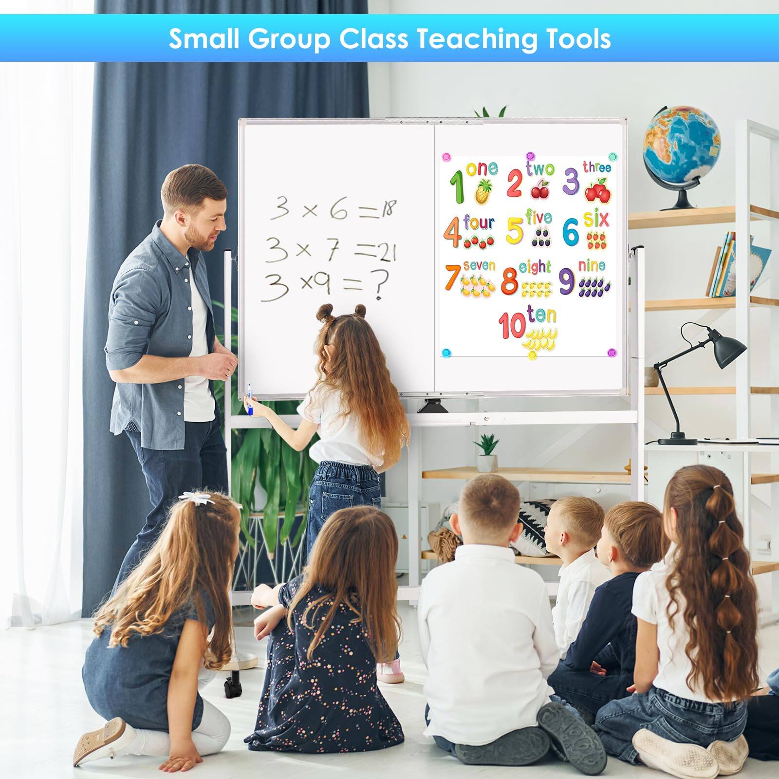 Small Group Class Teaching Tools

one two three  
1 2 3  
3 x 6 = 18  
3 X 6 = =18  
18 five six four  
4 5 6  
3 x 7 = 21  
3 X 7 = =21  
seven eight nine  
3 x 9 = ?  
3 x 9 = ?  
7 7: 8 cCe 9 000 000 ten  
10