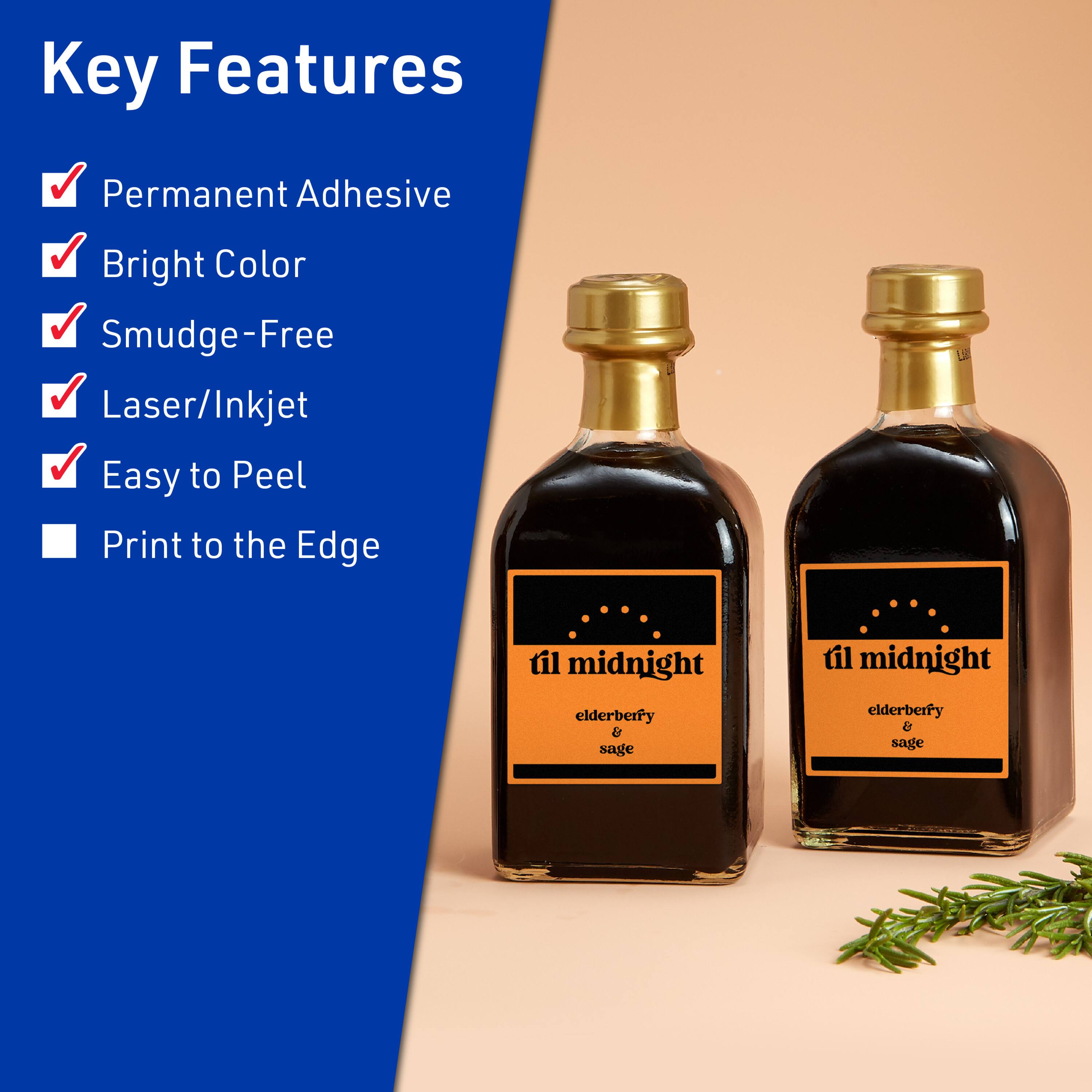 Key Features  
- Permanent Adhesive  
- Bright Color  
- Smudge-Free  
- Laser/Inkjet  
- Easy to Peel  
- Print to the Edge  

til midnight elderberry & sage
