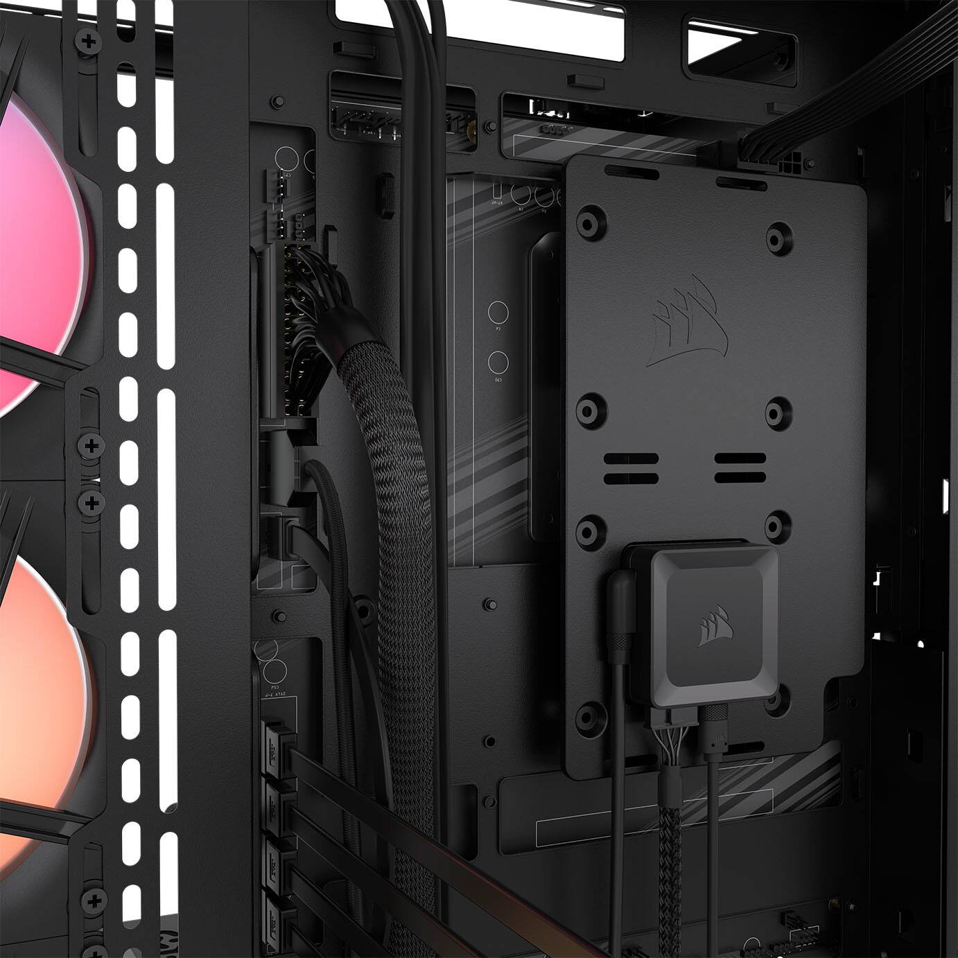 Alt View 17. CORSAIR - 3500X LX-R RGB iCUE LINK Mid-Tower PC Case - Black.